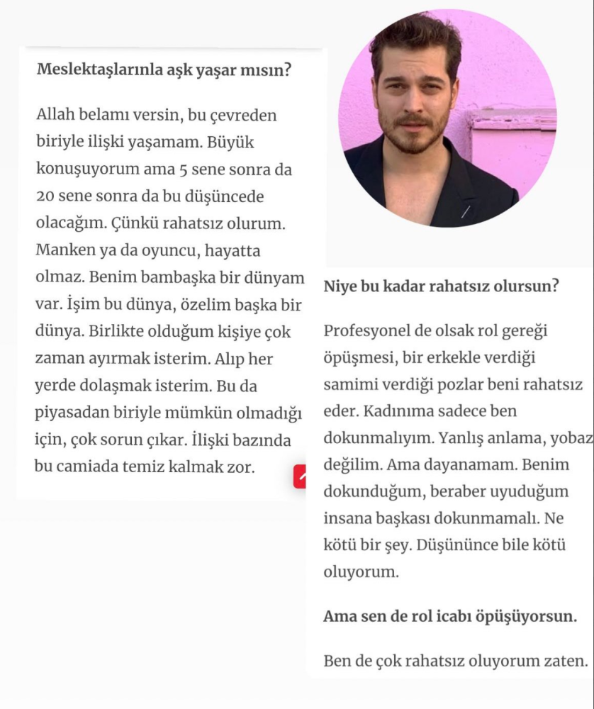 cagatay ulusoy a ait oldugu iddia edilen roportaj gundem oldu kadinima sadece ben dokunmaliyim